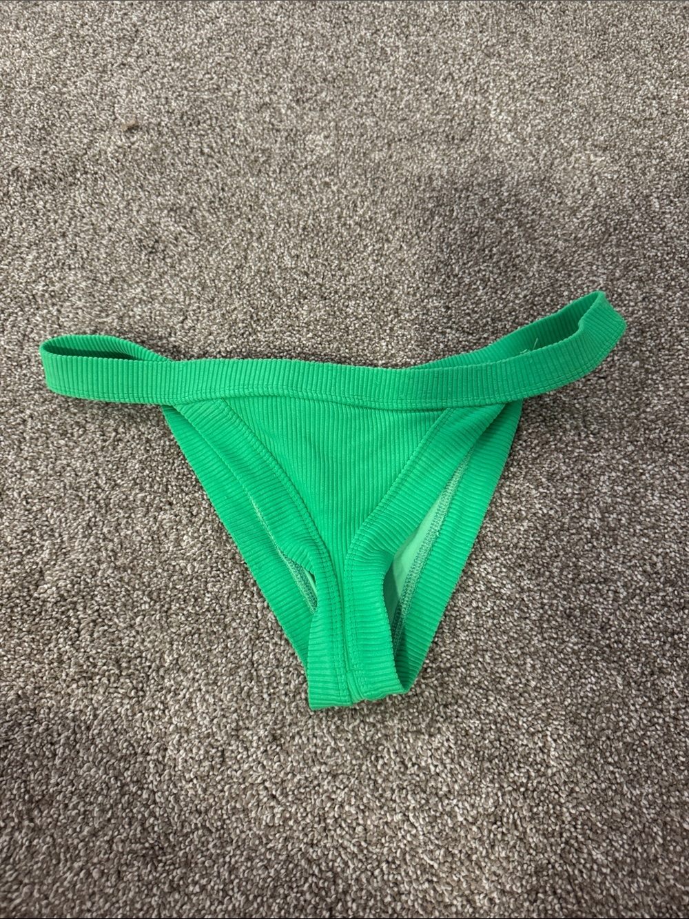Frankie's Bikinis Green Ribbed Bikini Bottom